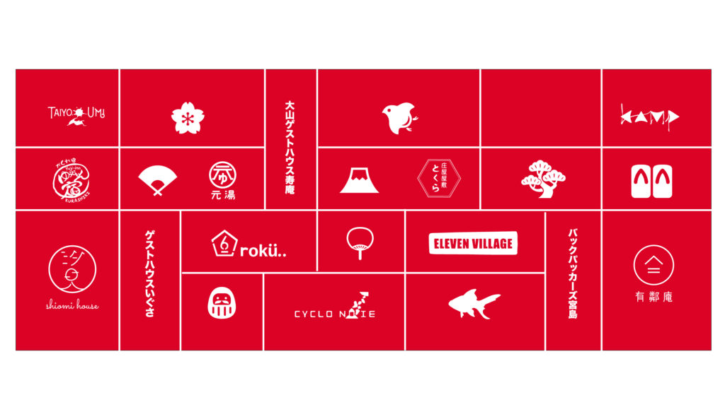 ゲストハウスめぐり手ぬぐい