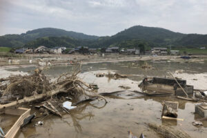 西日本豪雨での倉敷真備地区の被害