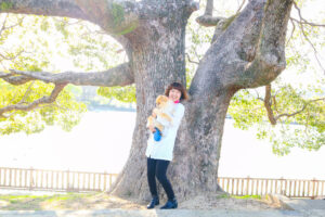 酒津公園の大きな木と久保千聡