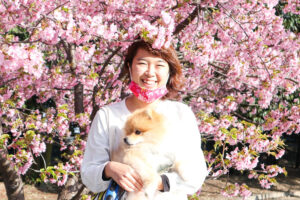 桜と久保千聡（酒津公園）
