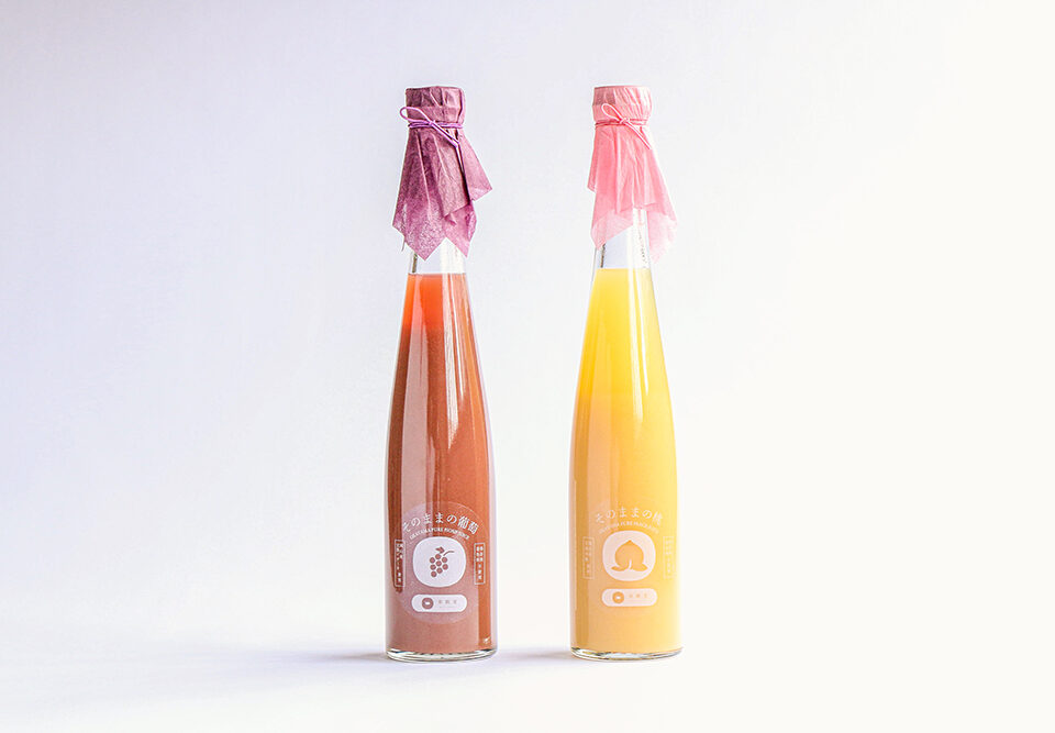 美観堂の岡山県産高級ジュース『そのままの桃』『そのままの葡萄』